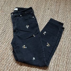 NWT Abercrombie Black Floral Jeans